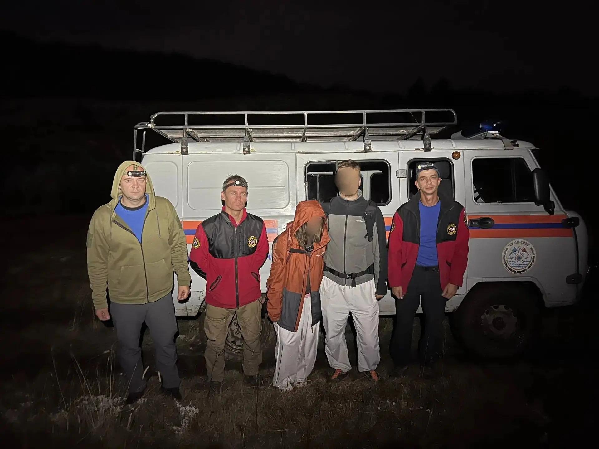 Туристов обнаружили уже в темноте ГКУ РК &quotКрым-СПАС&quot
